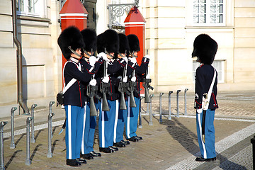 Image showing COPENHAGEN, DENMARK - AUGUST 15, 2016: Danish Royal Life Guards 