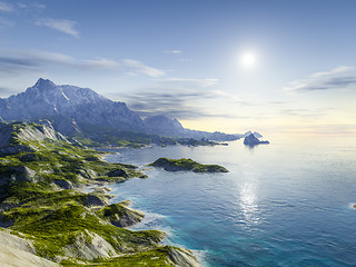 Image showing fantasy coast landscape