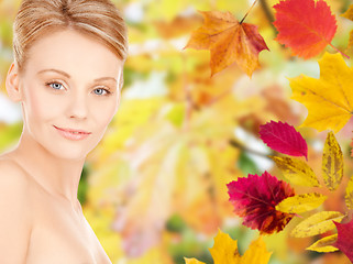 Image showing beautiful young woman face over white background