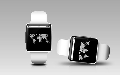 Image showing smart watches with earth globe on screen