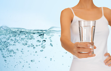 Image showing woman hand holding glass of water