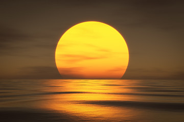 Image showing a sunset over the sea