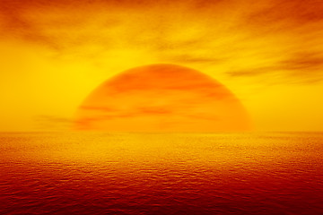 Image showing a sunset over the sea