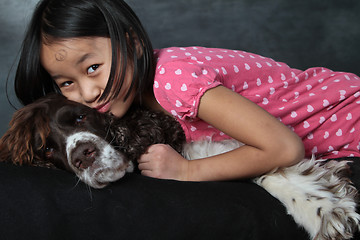 Image showing Child and dog