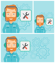 Image showing Technical support operator vector illustration.