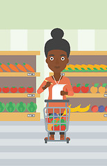 Image showing Woman with shopping list vector illustration.