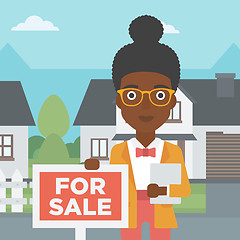 Image showing Real estate agent offering house.