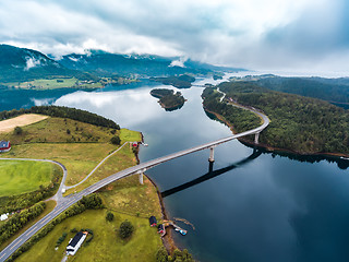 Image showing Beautiful Nature Norway aerial photography.