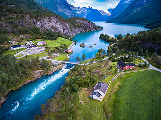 Image showing Beautiful Nature Norway aerial photography.