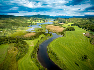 Image showing Beautiful Nature Norway aerial photography.