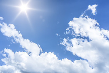Image showing blue sky sun background
