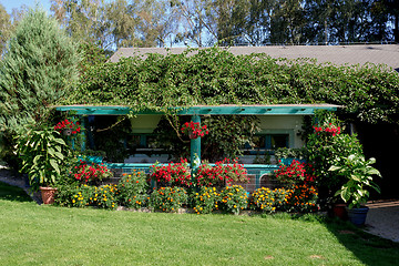 Image showing Beautiful pergola in garden design