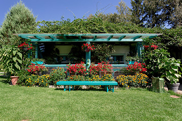 Image showing Beautiful pergola in garden design