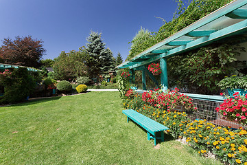 Image showing Beautiful pergola in garden design