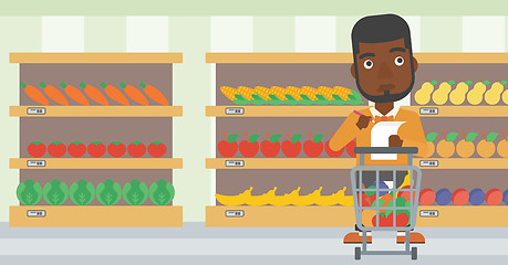 Image showing Man with shopping list vector illustration.