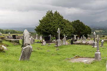 Image showing old celtic cemetery graveyard in ireland