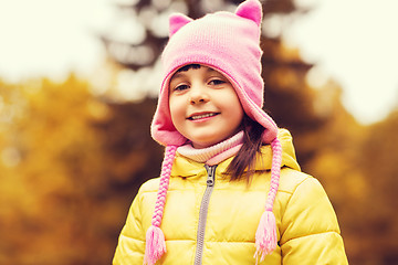 Image showing happy beautiful little girl portrait outdoors