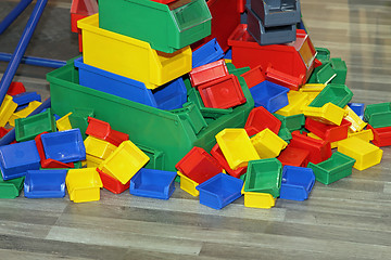 Image showing Colorful Bins and Trays