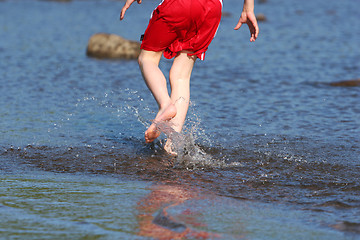 Image showing running on water