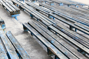 Image showing old wooden benches