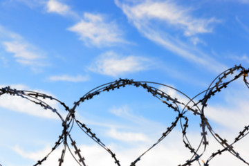 Image showing barbed wire, sky