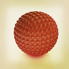 Image showing Abstract glossy sphere with pimples . 3D illustration. Vintage s