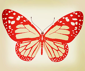 Image showing beauty butterfly. 3D illustration. Vintage style.