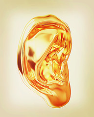 Image showing Ear gold. 3D illustration. Vintage style.