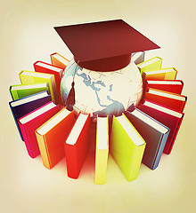 Image showing Global Education . 3D illustration. Vintage style.