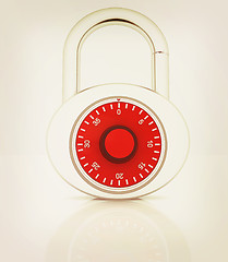 Image showing Illustration of security concept with chrome locked combination 