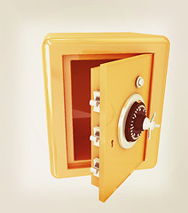 Image showing Security metal safe with empty space inside . 3D illustration. V