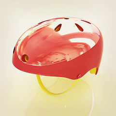 Image showing Bicycle helmet . 3D illustration. Vintage style.