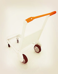 Image showing Trolley for luggage at the airport. 3D illustration. Vintage sty