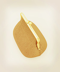 Image showing Leather purse. 3D illustration. Vintage style.