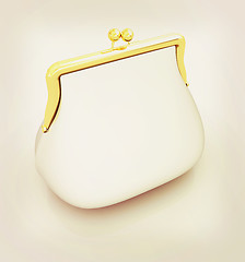 Image showing Metallic purse. 3D illustration. Vintage style.