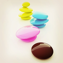 Image showing Colorfull spa stones. 3d icon. 3D illustration. Vintage style.