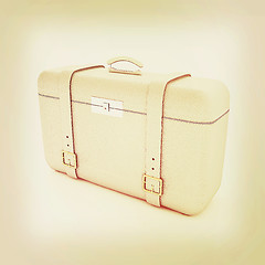 Image showing traveler\'s suitcase . 3D illustration. Vintage style.