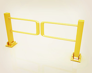 Image showing Three-dimensional image of the turnstile. 3D illustration. Vinta