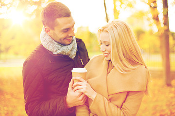 Image showing romantic couple in the autumn park