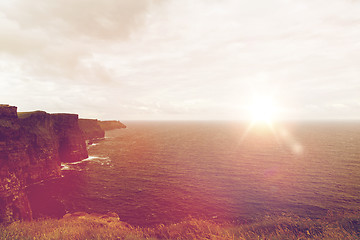 Image showing cliffs of moher and atlantic ocean in ireland