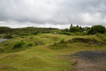 Image showing view to plain and lake at connemara in ireland