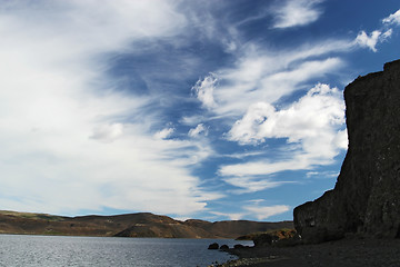 Image showing cliffside lake