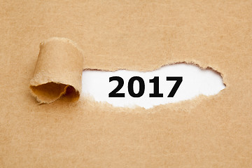 Image showing Year 2017 Ripped Paper