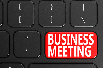 Image showing Business Meeting on black keyboard