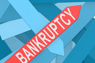 Image showing Bankruptcy arrow pointing upward