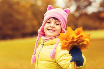 Image showing happy beautiful little girl portrait outdoors