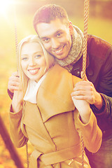 Image showing romantic couple in the autumn park