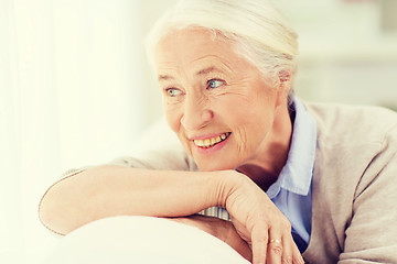 Image showing happy senior woman face at home