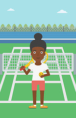 Image showing Female tennis player vector illustration.