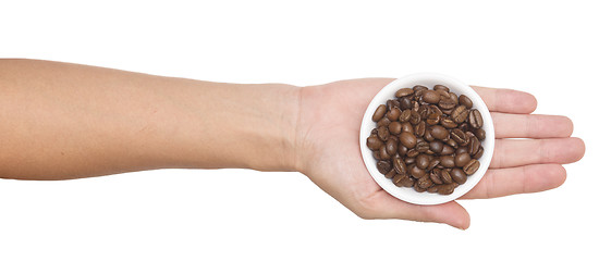 Image showing coffee on a hand